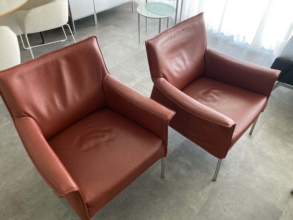 2 stoelen, Huis en Inrichting, Stoelen, Ophalen, Twee, Bruin, Leer