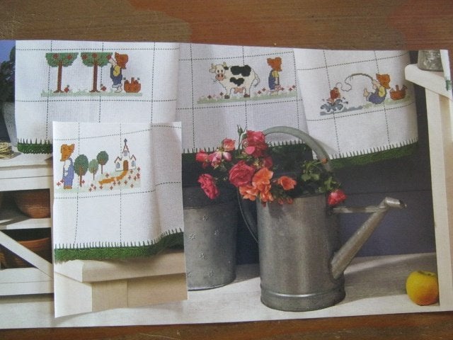 Borduurpatroon  Strip  Boer en koe  nr 7523 do, Verzenden, Nieuw, Handborduren, Patroon