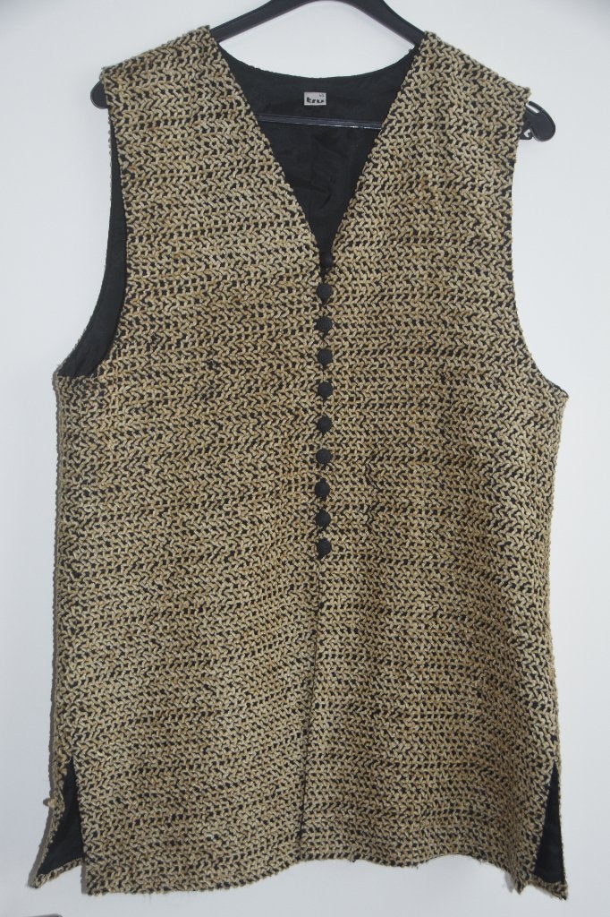 Mouwloos vest gilet hes met bijzonder patroon mt 40, Verzenden, Gedragen, Maat 38/40 (M)
