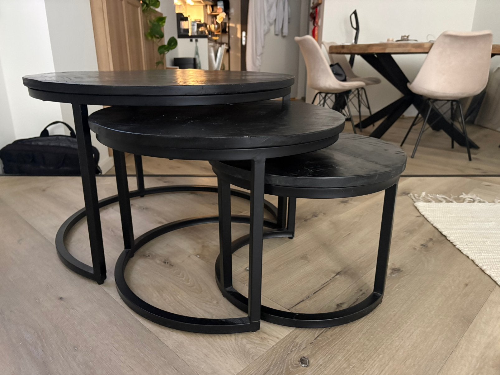 Salontafelset 3, Ophalen, Gebruikt, 50 tot 100 cm, Rond