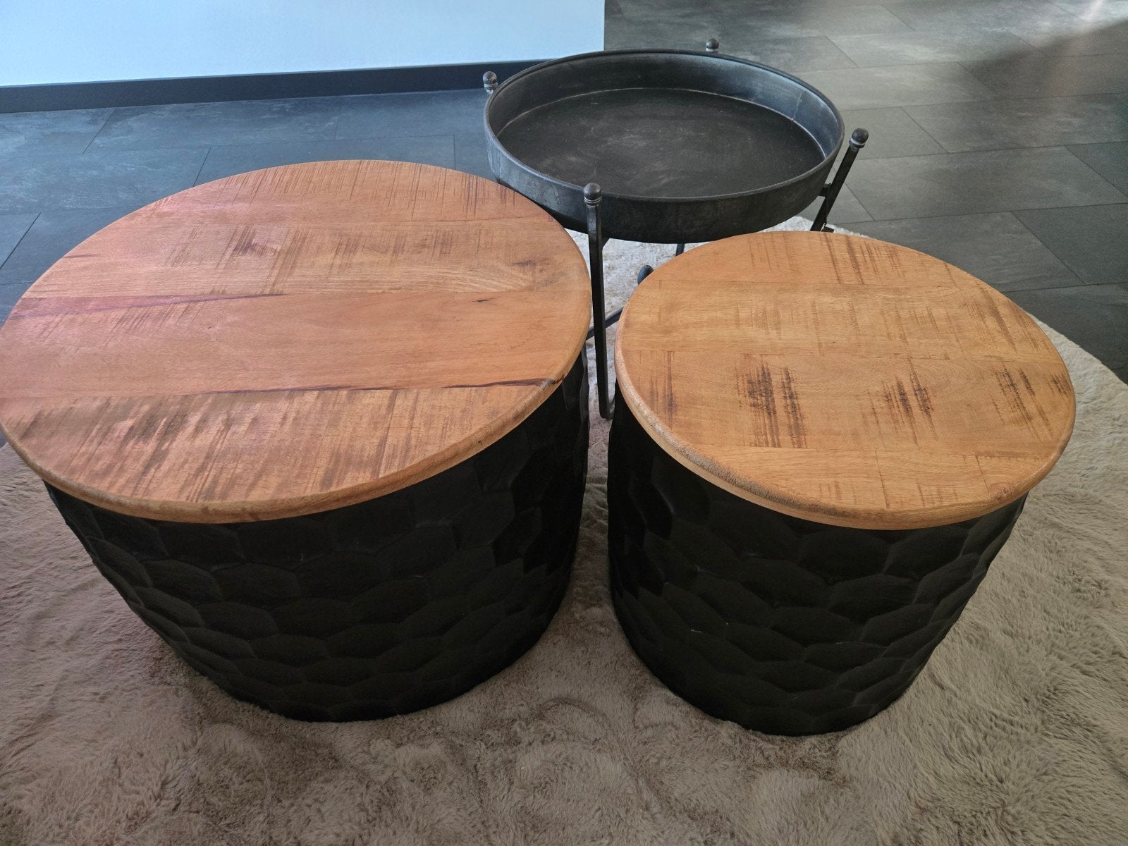 3 tafeltjes, Huis en Inrichting, Ophalen, Rond, 50 tot 100 cm, Minder dan 50 cm