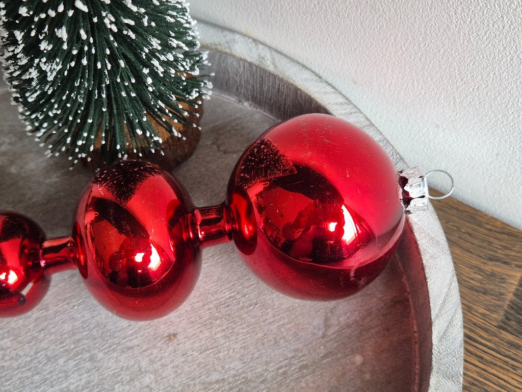 Vintage kerstbal pegel rood 555, *, Gebruikt, *, Ophalen of Verzenden