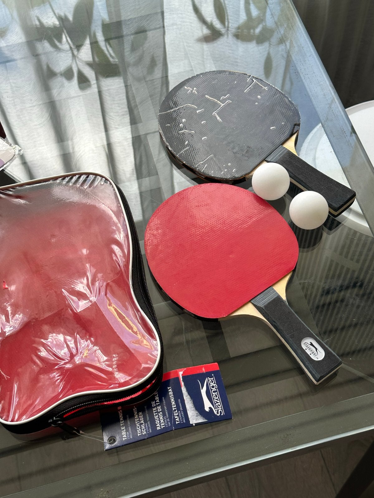 Slazenger Tafeltennis Set - 2 Batjes en 2 Balletjes, Ophalen of Verzenden, Gebruikt, Net, Batje(s) of Balletje(s)