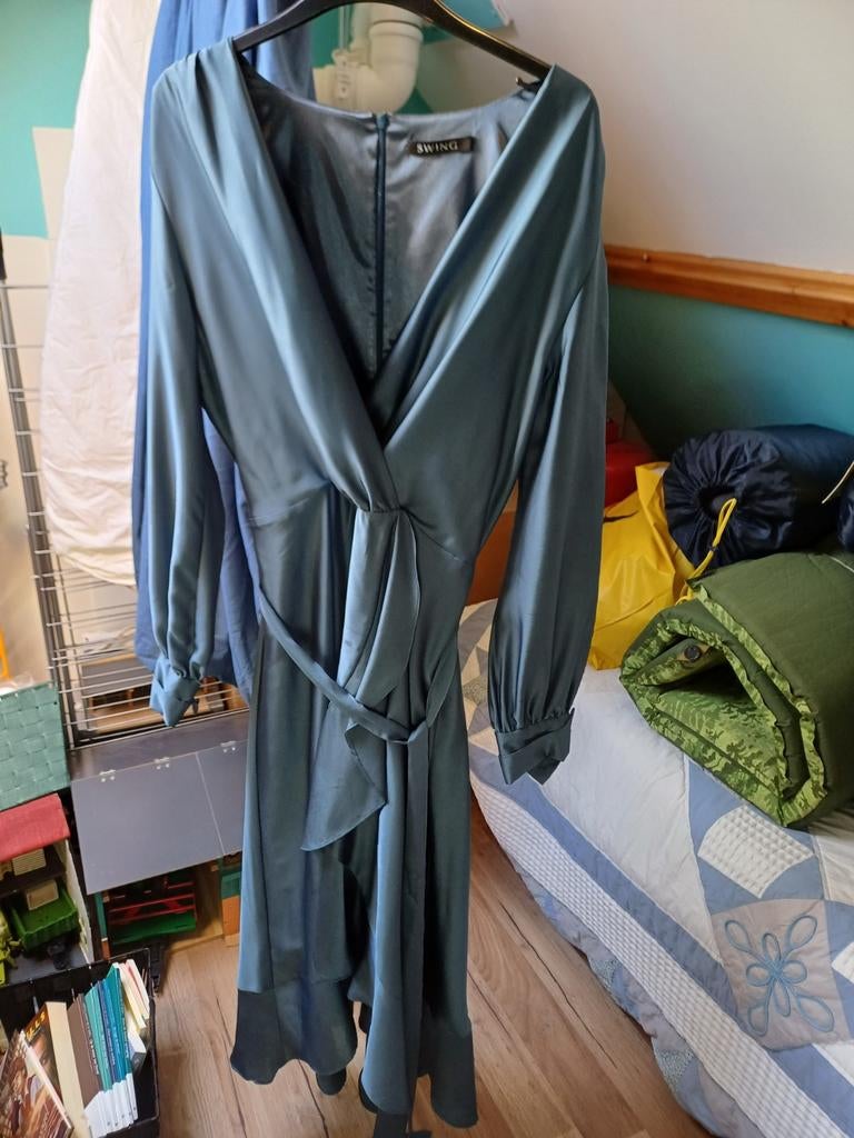 Swing jurk maat 42, Ophalen of Verzenden, Zo goed als nieuw, Maat 42/44 (L), Blauw