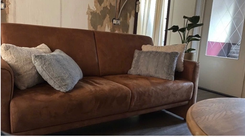 Bank, Huis en Inrichting, Ophalen, Modern velvet leer, 150 tot 200 cm, Driepersoons