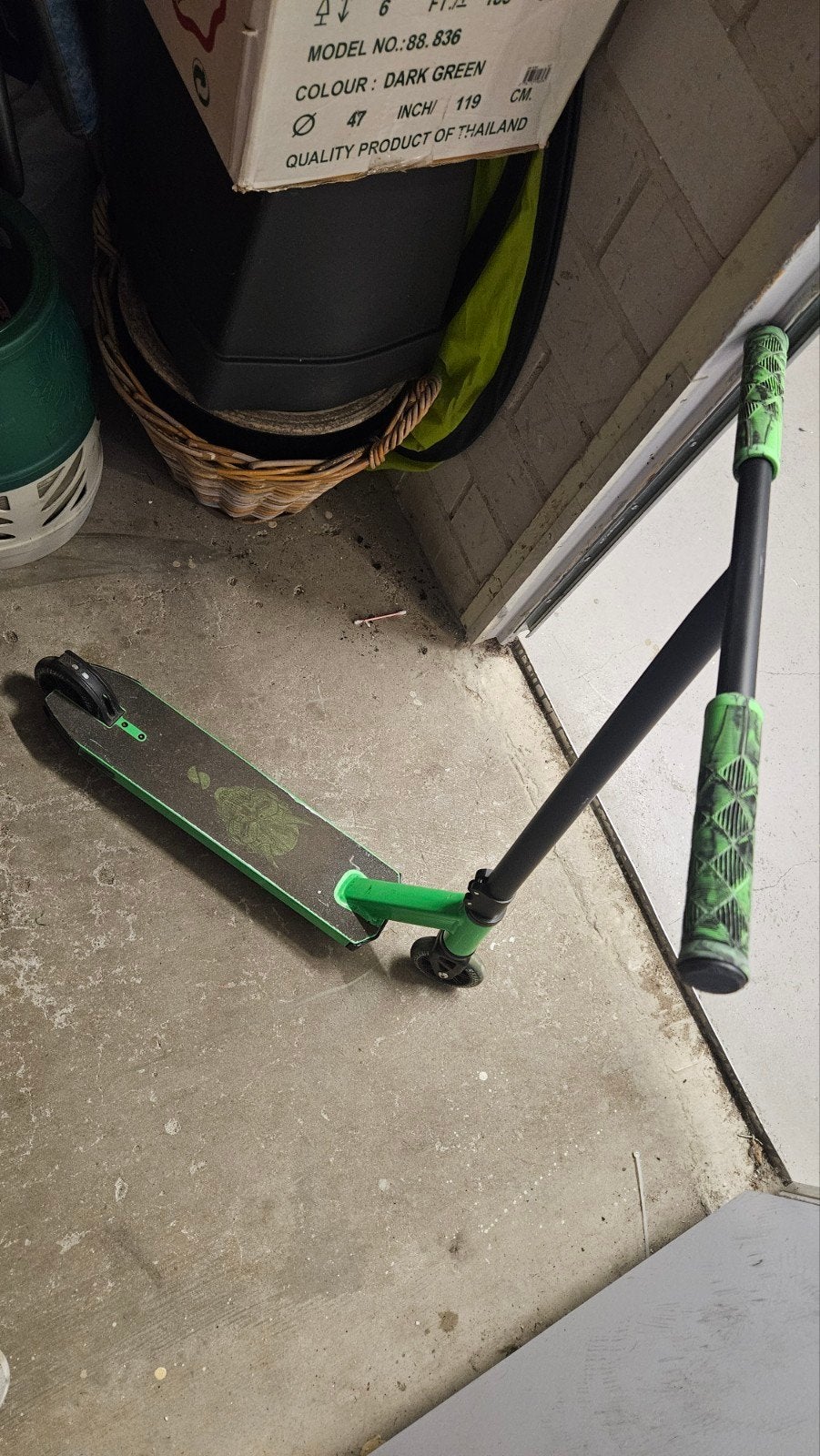 Stuntstep groen, Ophalen