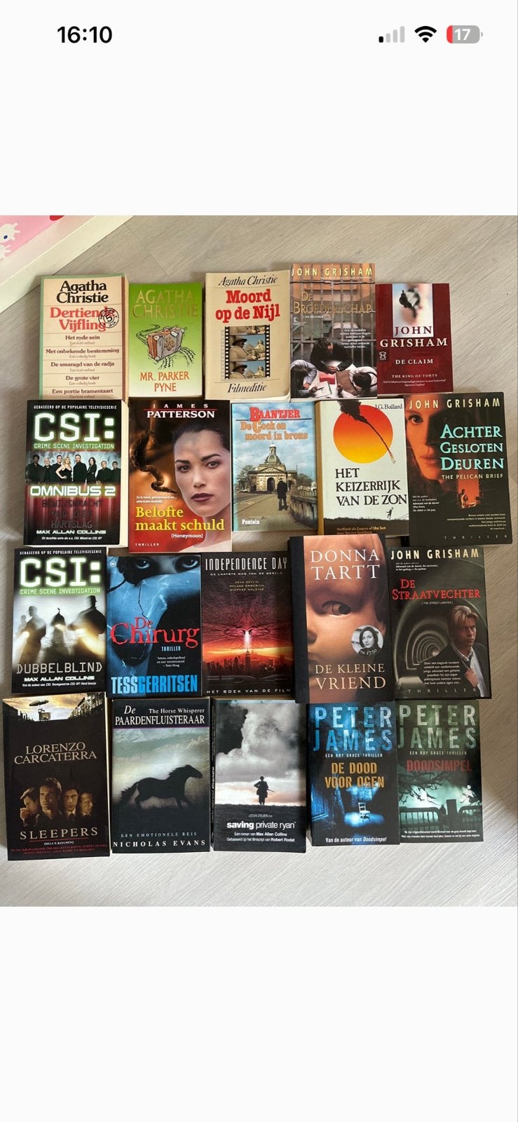 Diverse collectie boeken: thrillers, romans, detectives, Ophalen of Verzenden, Gelezen