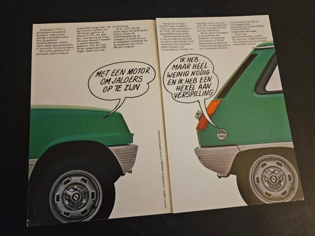 Brochure Renault 5 GTL, Ophalen of Verzenden, Zo goed als nieuw, Renault