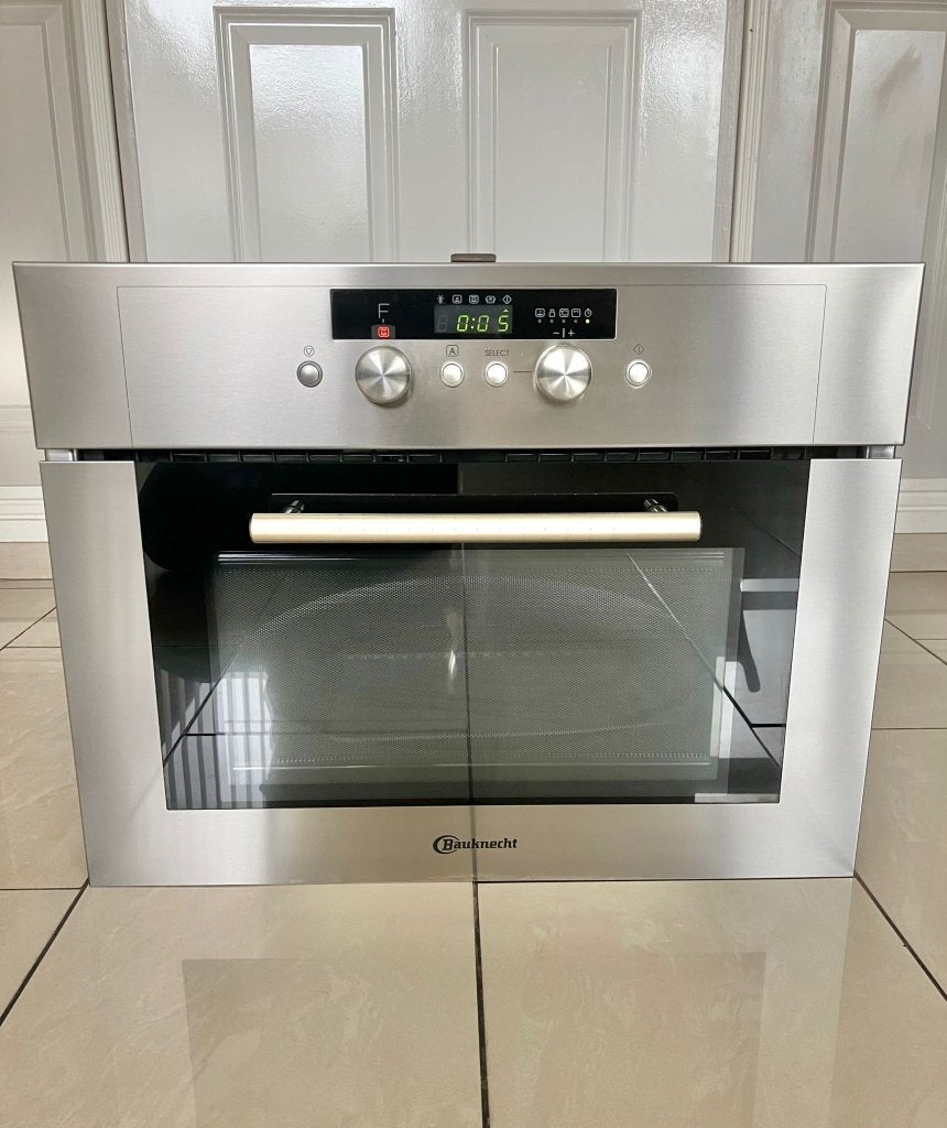Zeer nette RVS Bauknecht 3-in-1 inbouw combimagnetron!, Ophalen, 45 tot 50 cm, Bauknecht, Zo goed als nieuw
