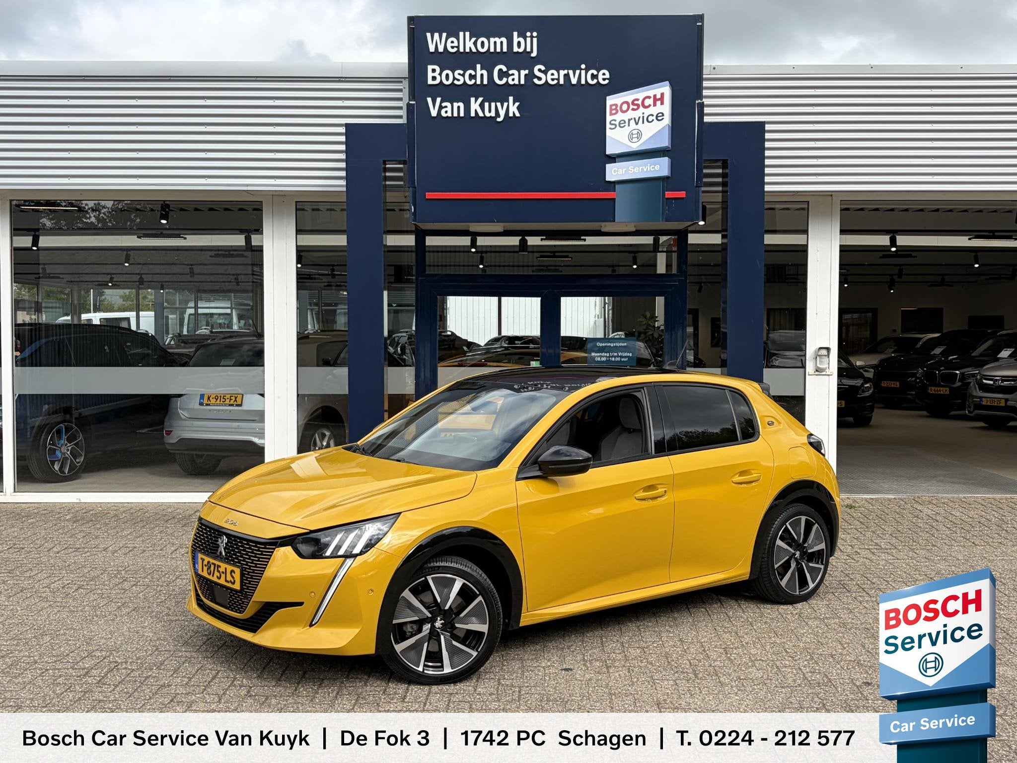 Peugeot e-208 EV GT 350 50 kWh / GT-Line / Adaptieve Cruise-, Auto's, 136 pk, Gebruikt, 351 km, Geel