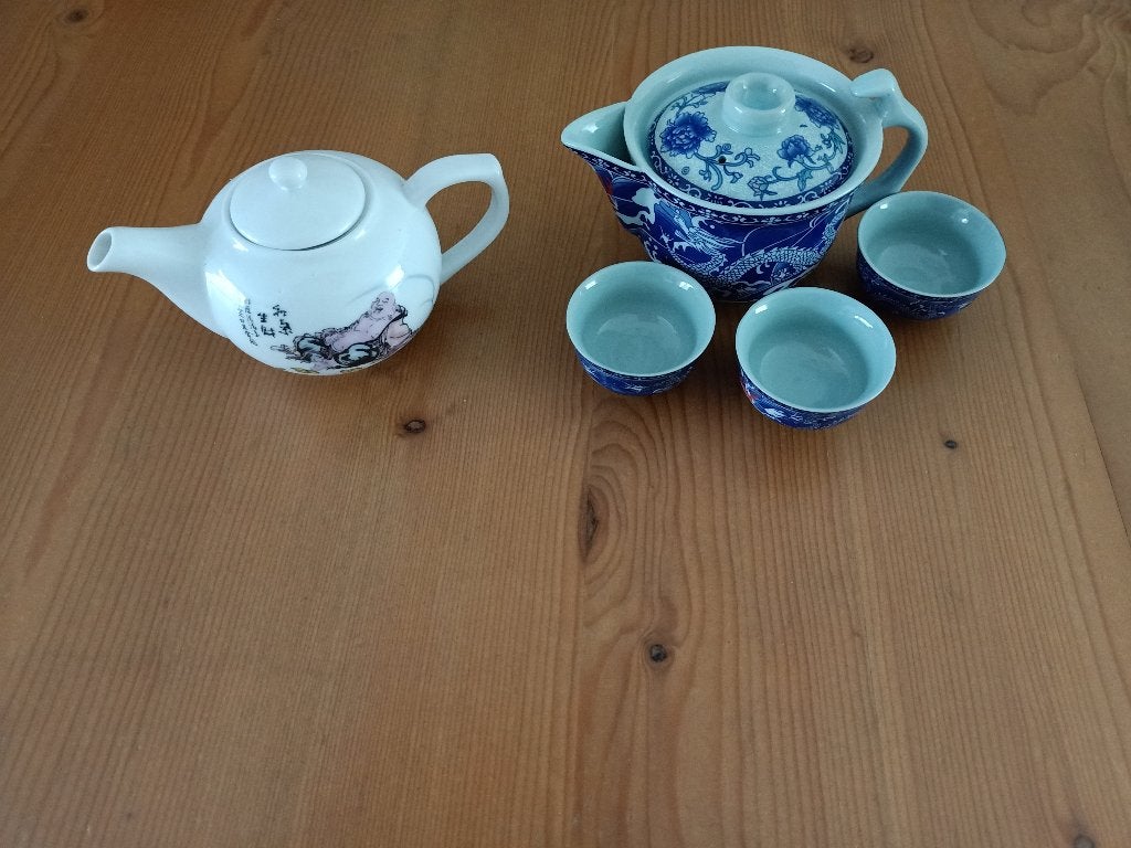 theepotjes, Ophalen of Verzenden, Gebruikt, Overige stijlen, Schaal of Schalen