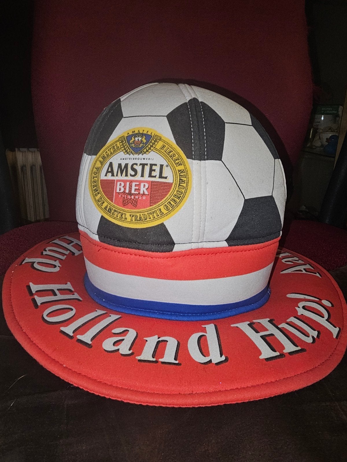 Hup Holland Hup Voetbalhoed met Amstel logo, Hoed, Zo goed als nieuw, Amstel Bier, One size fits all