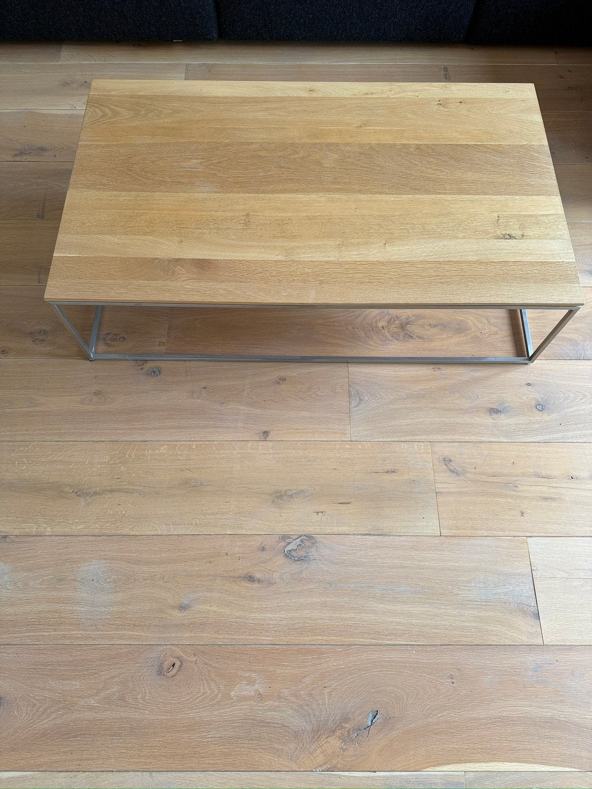 Ethnicraft thin eiken salontafel, Ophalen, 100 tot 150 cm, 50 tot 100 cm, Zo goed als nieuw