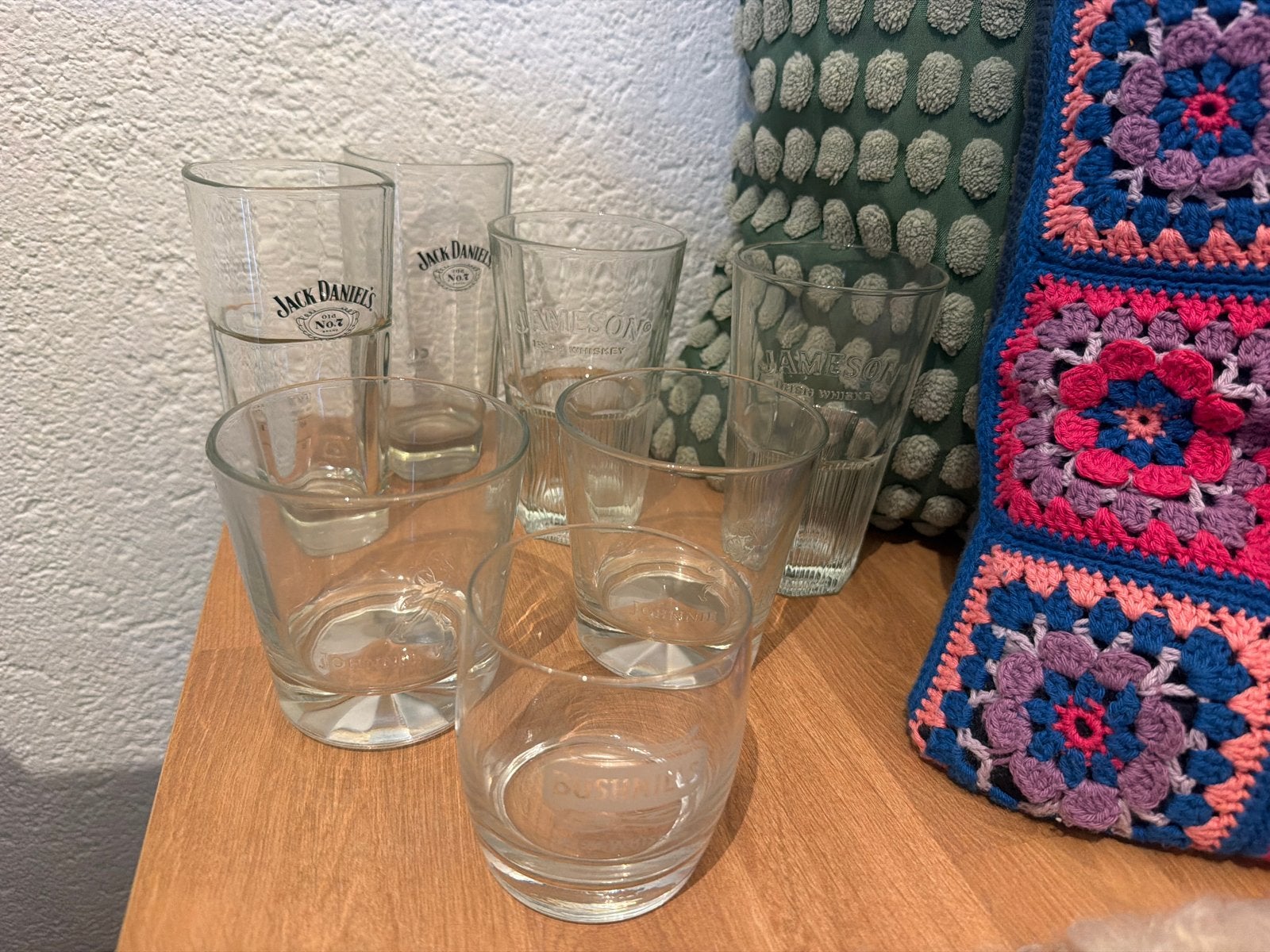 Set van 7 whiskey glazen - Jack Daniels, Jameson, etc., Ophalen of Verzenden, Zo goed als nieuw, Overige merken, Glas