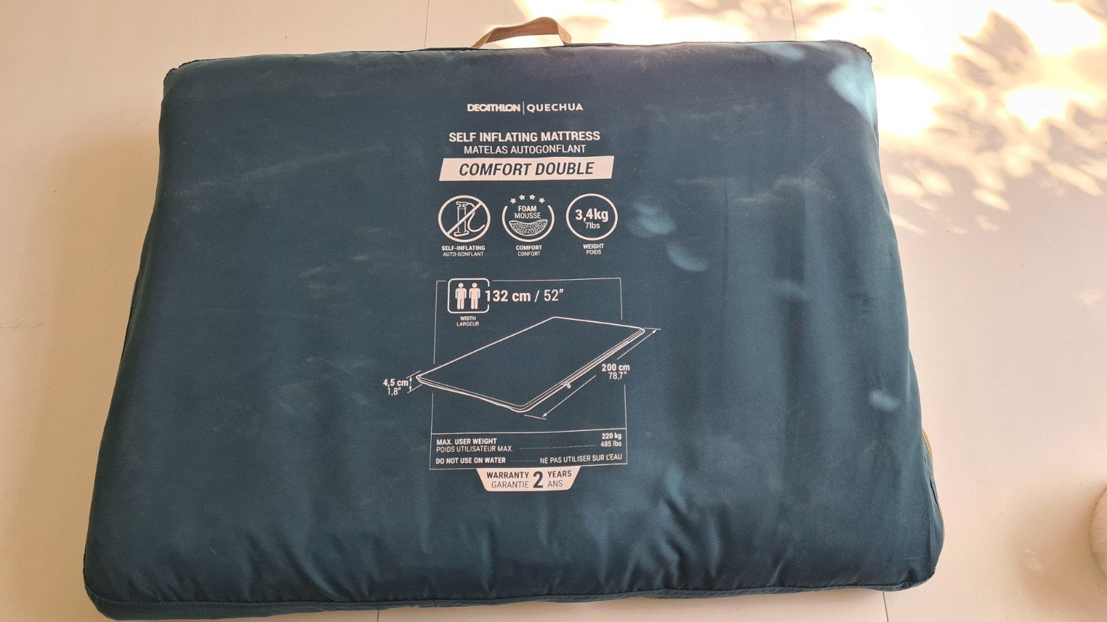 Decathlon Quechua Zelfopblaasbaar Tweepersoons Matras, Caravans en Kamperen, Luchtbedden, Ophalen, Zo goed als nieuw, 2-persoons