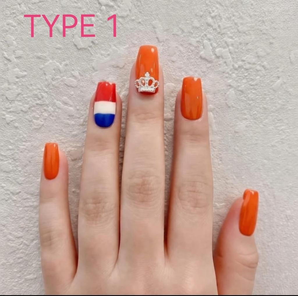 Nagels Oranje Nederland Koningsdag WK 2026, Ophalen of Verzenden, Nieuw, Handen en Nagels