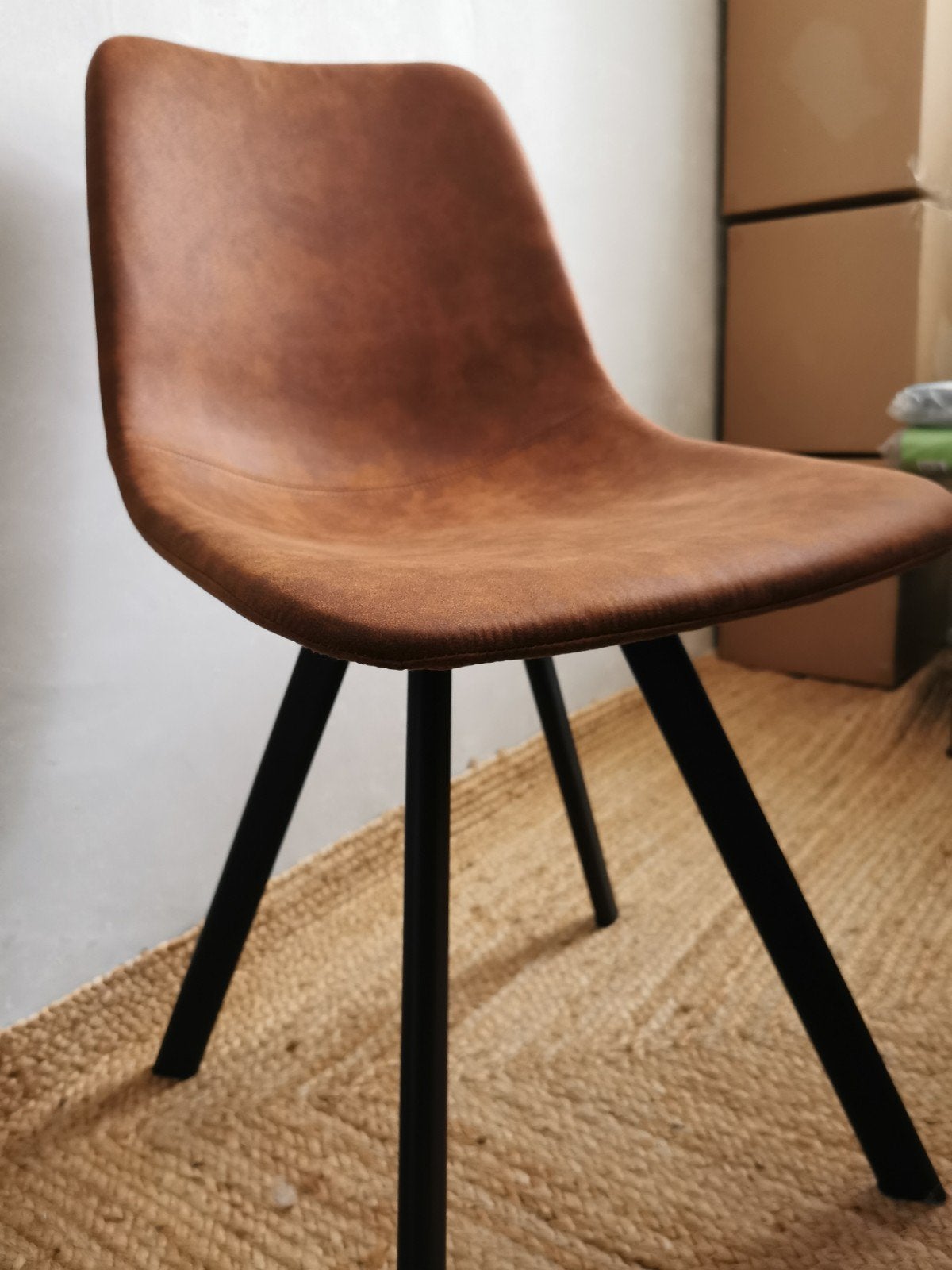 8 cognac eetkamerstoelen, Ophalen, Overige materialen, Bruin, Zo goed als nieuw