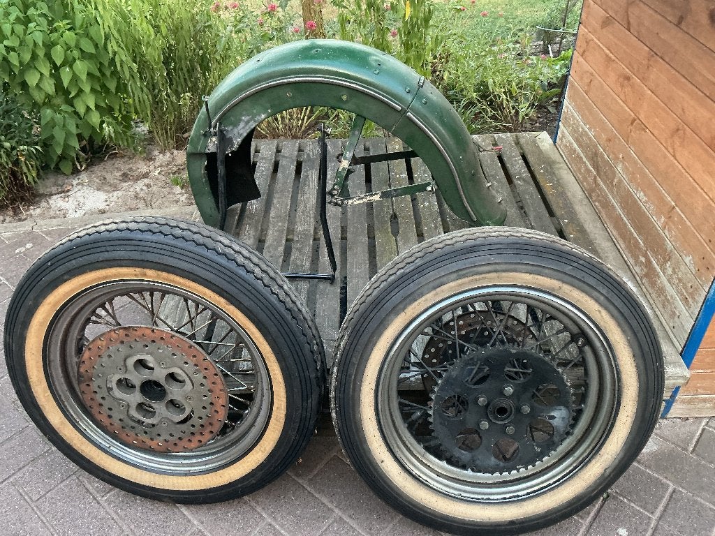 Motorfiets wielen en spatbord, Motoren, Onderdelen | Oldtimers, Ophalen, Gebruikt