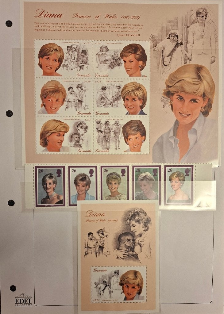postzegels Diana, princess of Wales, Edel collectie, Ophalen of Verzenden, Buitenland