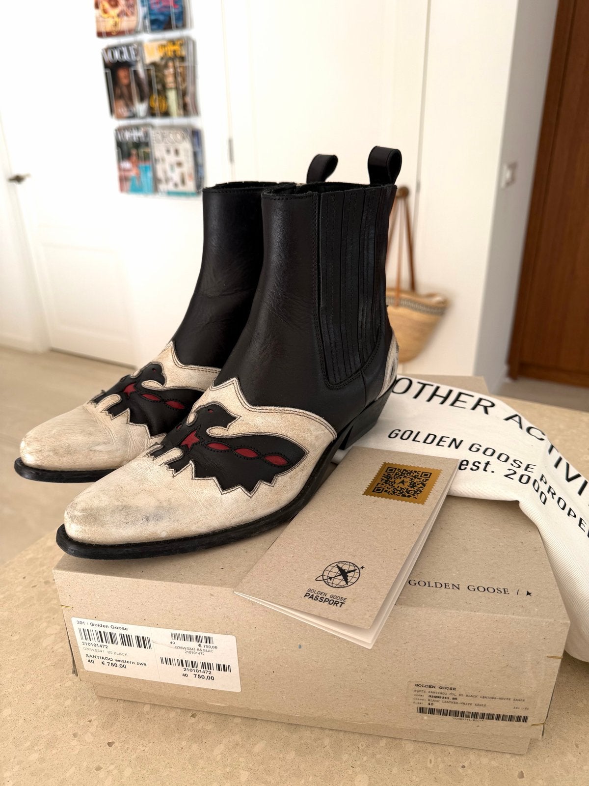 Golden Goose deluxe brand Santiago Western Laarzen - Maat 40, Zwart, Lage of Enkellaarzen, Ophalen of Verzenden, Zo goed als nieuw