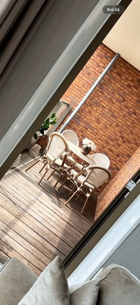 Eetafel met stoelen, Tuin en Terras, Tuinmeubel-accessoires, Ophalen, Zo goed als nieuw