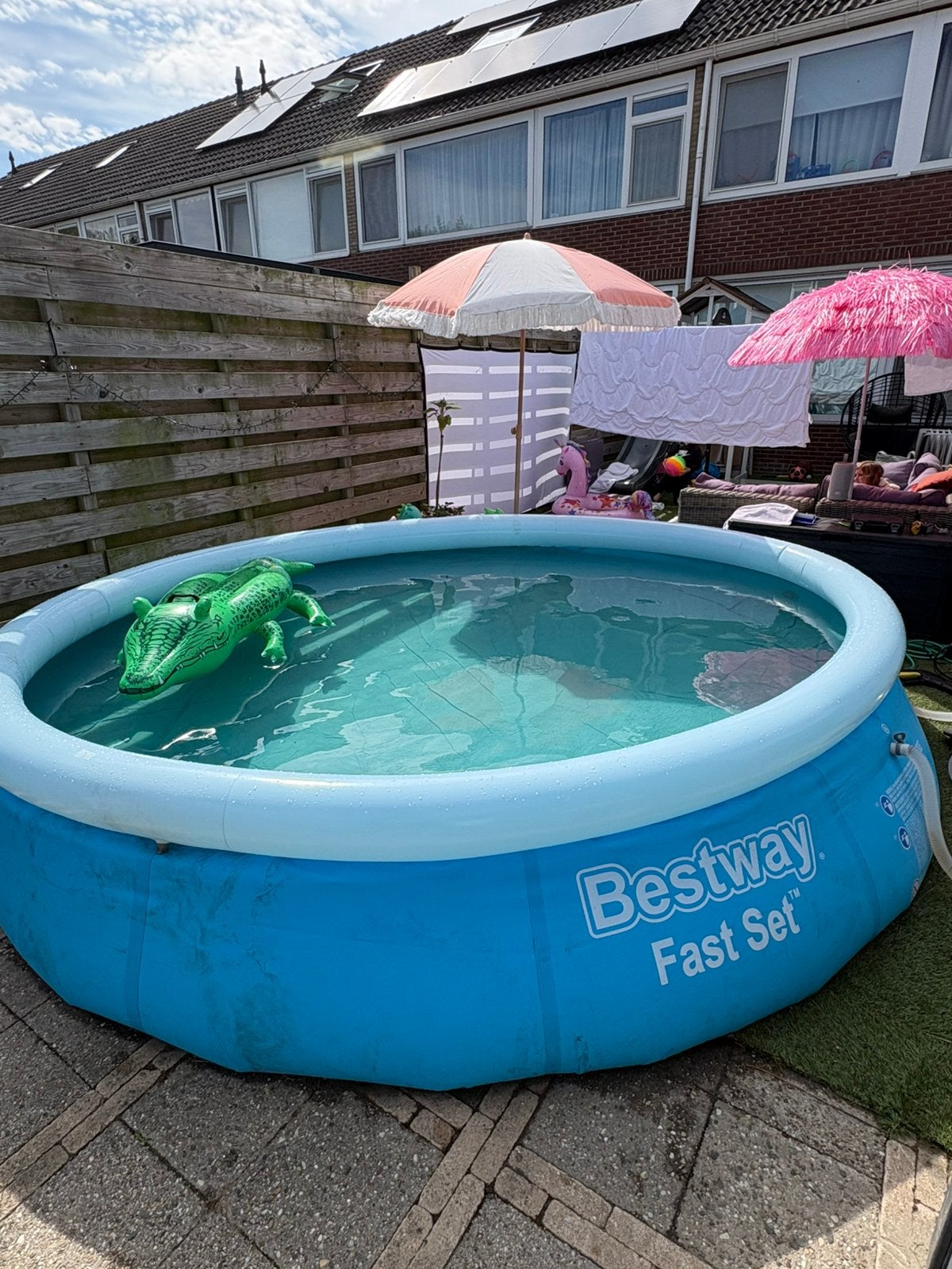 Bestway Fast Set / zwembad 366Øcm met filterpomp, Tuin en Terras, Ophalen, Gebruikt, Minder dan 80 cm, Rond