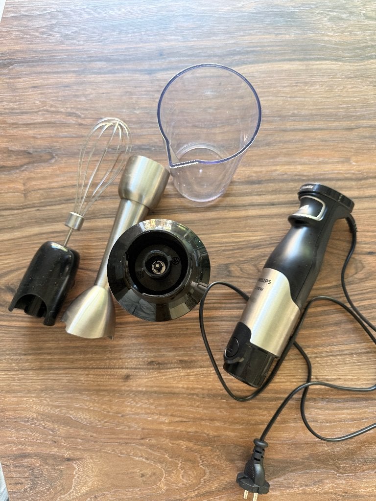 staafmixer 3-in-1iclusief hakmolen, Maatbeker, Garde/klopper, Minder dan 1 liter, Ophalen, Zo goed als nieuw, 3 snelheden of meer