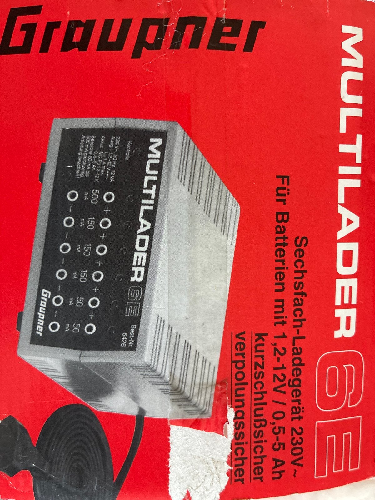 Graupner Multilader 6E - Zesvoudig Oplader 230V, Ophalen of Verzenden, Gebruikt