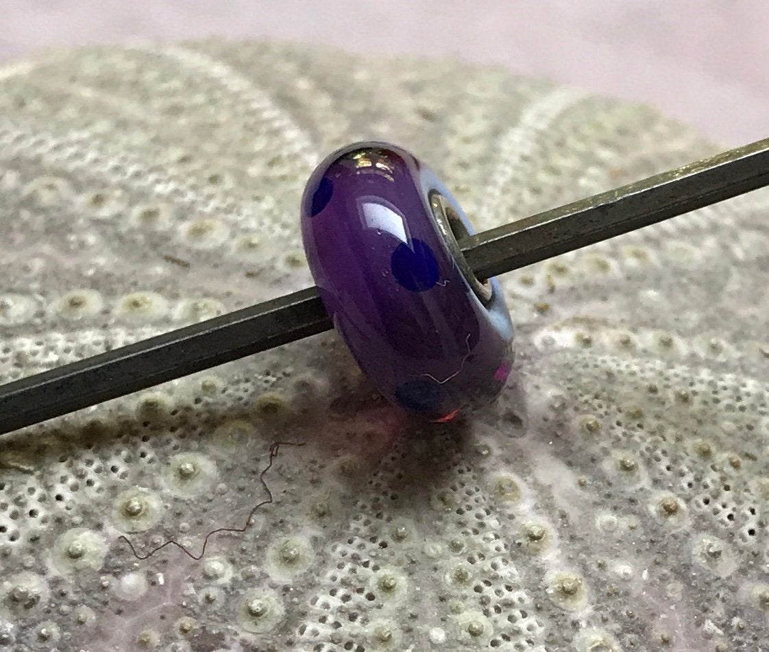 Trollbead paarse stip, Ophalen of Verzenden, Zo goed als nieuw, Glas of Kristal, Overige merken
