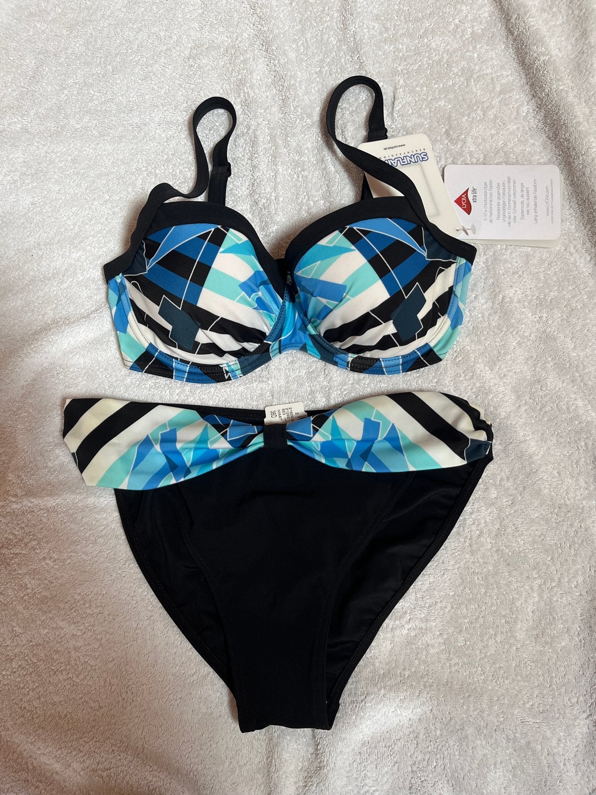 Nieuwe Sunflair Bikini Set - Blauw/Zwart Geometrisch, Ophalen of Verzenden, Nieuw, Blauw, Bikini