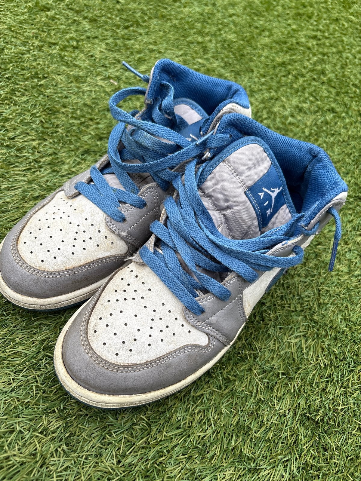 Nike Air Jordan sneakers - Grijs/Blauw mt 34,5, Ophalen of Verzenden, Gedragen, Grijs, Sneakers of Gympen