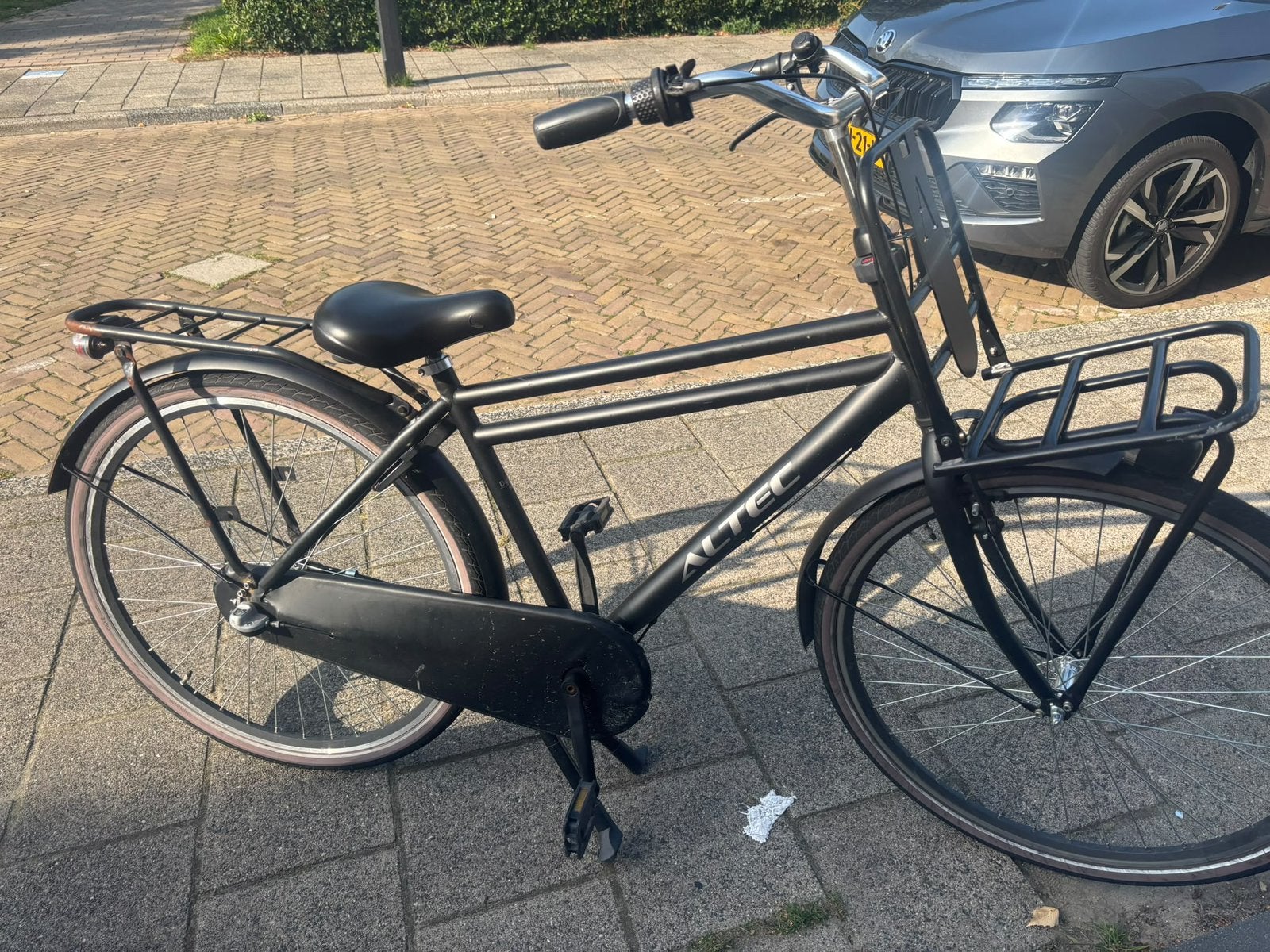 Stoere Altec Transportfiets Heren – Matzwart – 28 inch, Overige merken, Terugtraprem, Versnellingen, 49 tot 53 cm