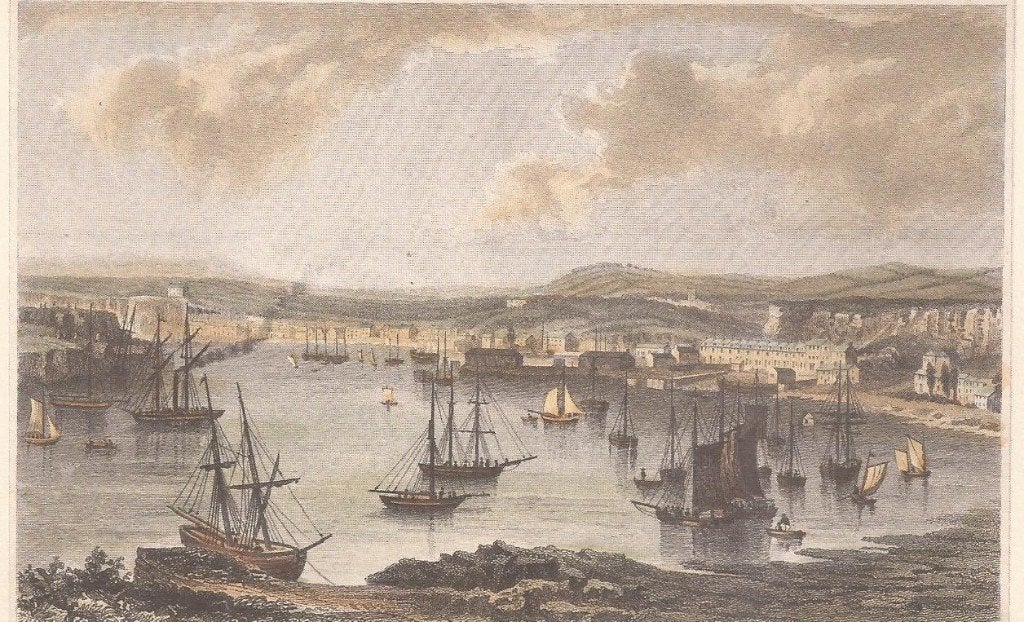 Oreston & The Cat-Water. Near Plymouth Devon ca. 1830, 10 cm, Gesigneerd, 1800 - 1899, Ophalen of Verzenden