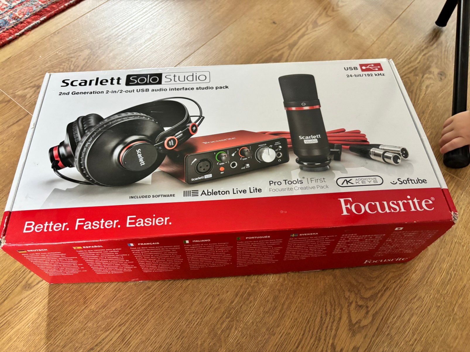 Focusrite Scarlett Solo Studio MKII – complete opname set, Ophalen, Zo goed als nieuw