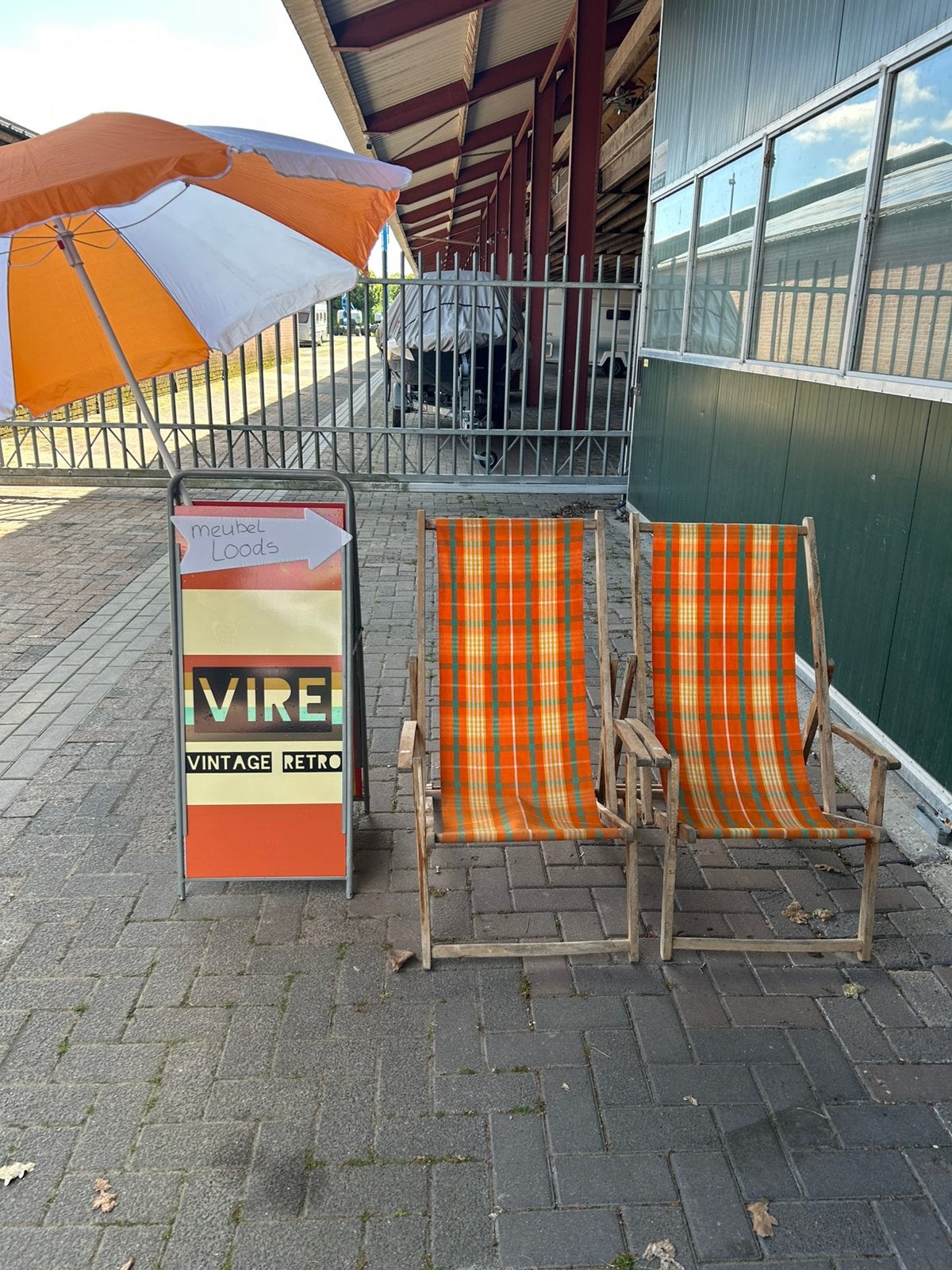 Vintage jaren 70 oranje strand/ tuin stoelen, Ophalen, Vintage, ?, ?