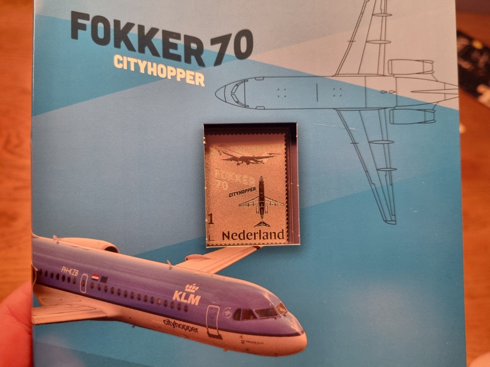 Fokker 70 Cityhopper Postzegel zilver, Verzenden, Na 1940, Postfris