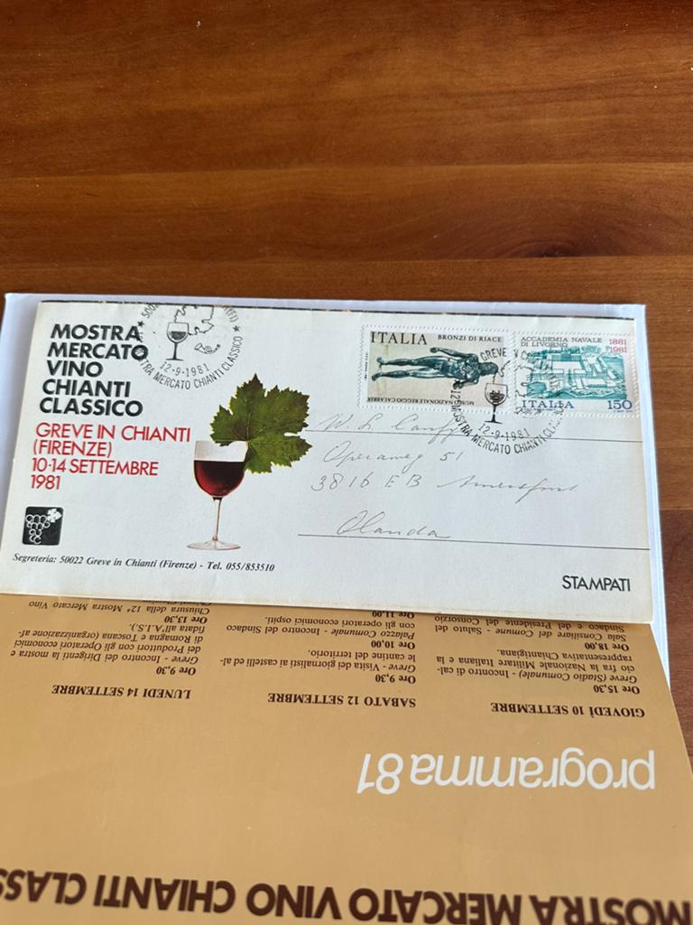 Aankondiging chianti classico Florence 1981, Ophalen of Verzenden, 1980 tot heden, Buiten Europa