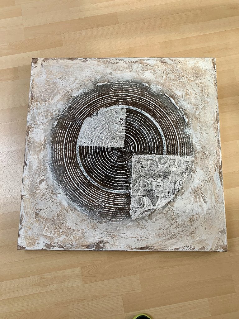 Modern schilderij met zachte tinten  afm. 80x80cm, Ophalen