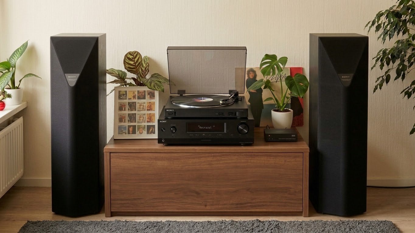 Sony  STR-DH130 reciever + PS-LX46 Platenspeler met boxen, Ophalen, Gebruikt, Sony, Losse componenten