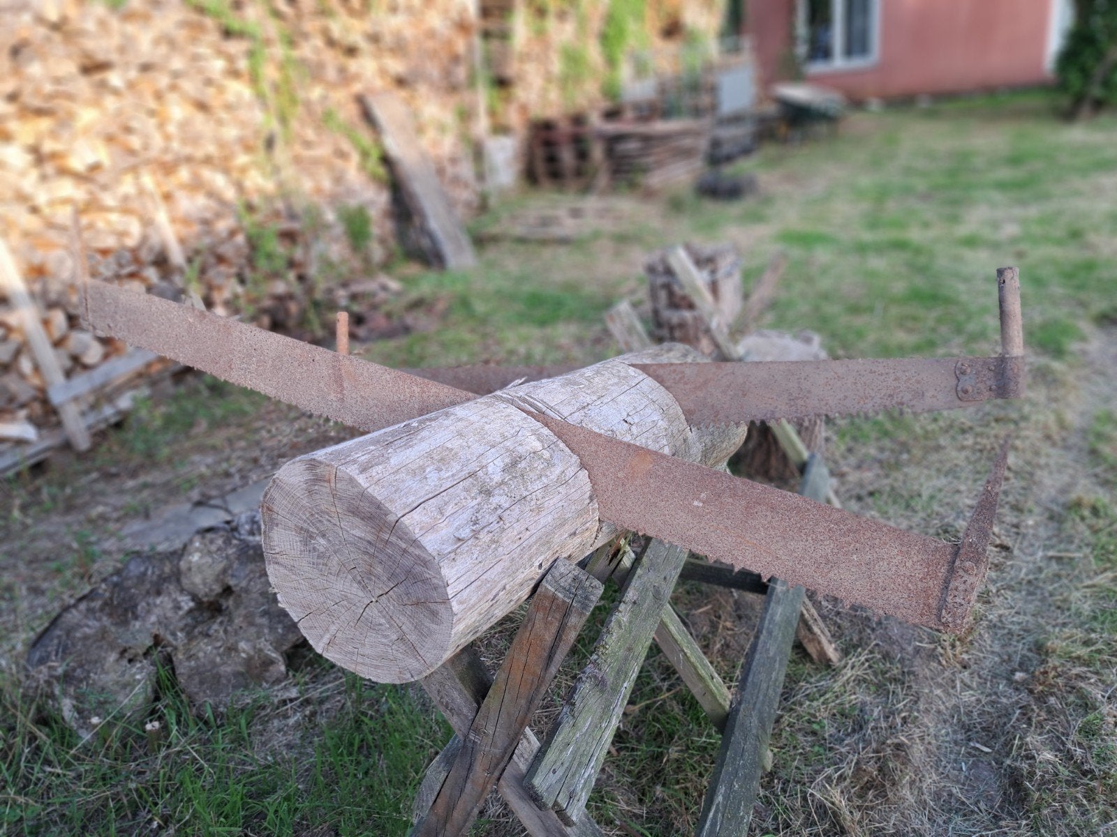 2 x Antieke trekzaag - 2-persoons zaag - Houtzaag, Ophalen, Gebruikt