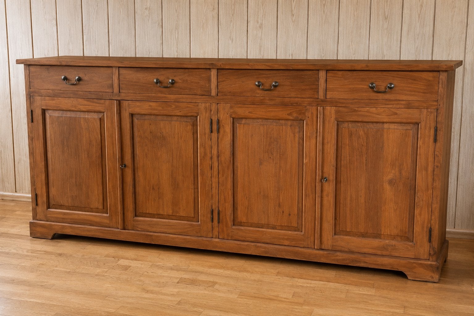 Teakhouten Dressoir Kast (Emigreren verkoop!), Ophalen, Gebruikt, Teakhout, 200 cm of meer
