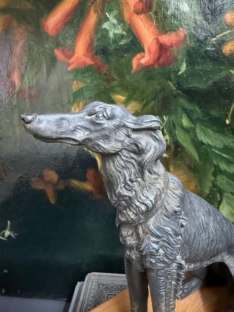 Antiek Windhond middelgroot Beeld - Metaal, Ophalen of Verzenden