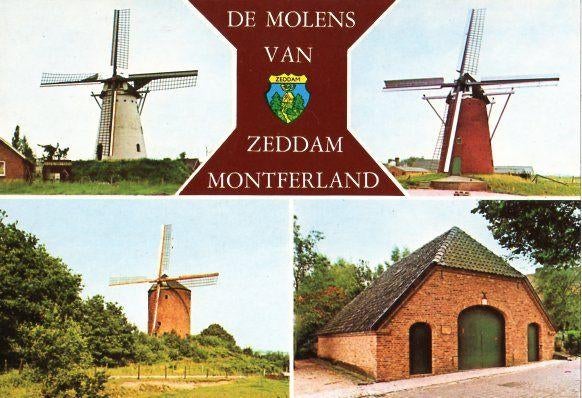 (GD460) Ansichtkaart molen diversen Montferland 1984, Ophalen of Verzenden, 1980 tot heden, Ongelopen, Gelderland