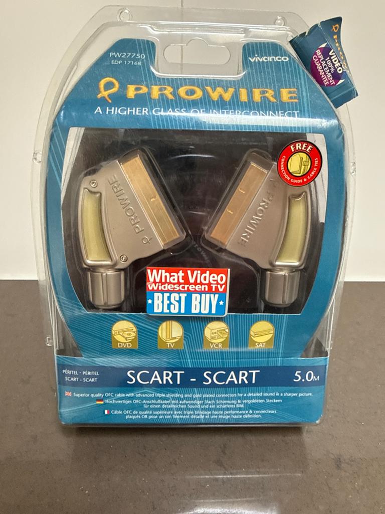 Prowire SCART - SCART kabel 5.0m - Nieuw in verpakking, Ophalen of Verzenden, Nieuw, 2 tot 5 meter, Scartkabel