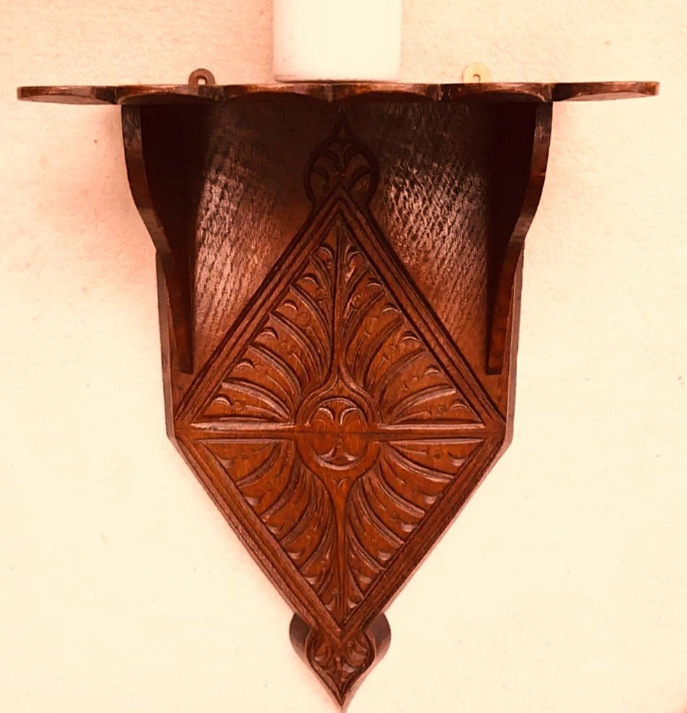 Antieke Victoriaanse eiken houten wandconsole uit kerk/kapel, Antiek en Kunst, Ophalen of Verzenden