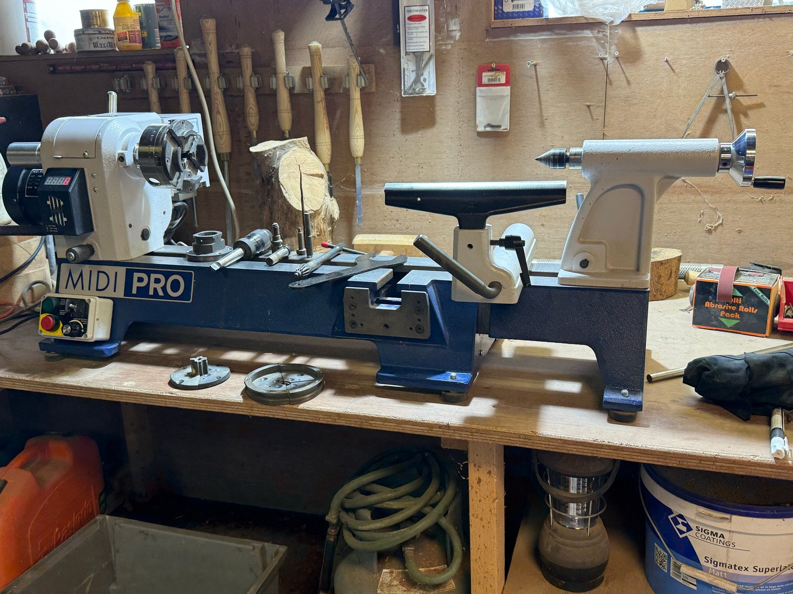 Midi Pro Houtdraaibank met accessoires, Doe-het-zelf en Verbouw, Ophalen, Gebruikt, Houtdraaibank, Minder dan 500 mm