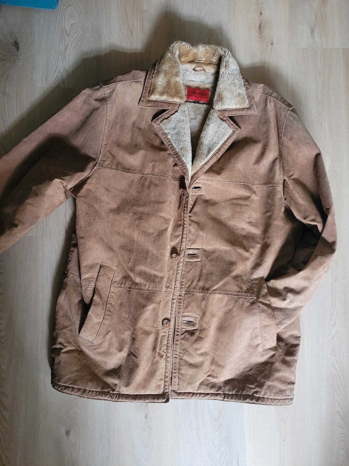 Vintage leren jas chevirex, Ophalen, Maat 56/58 (XL), Bruin