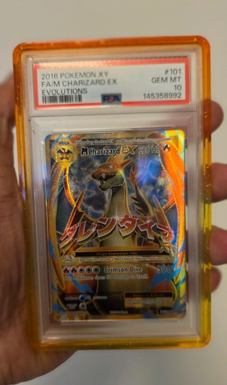 PSA 10 Gem Mint Charizard EX 101/108 Full Art Evolutions, Ophalen of Verzenden, Zo goed als nieuw, Losse kaart