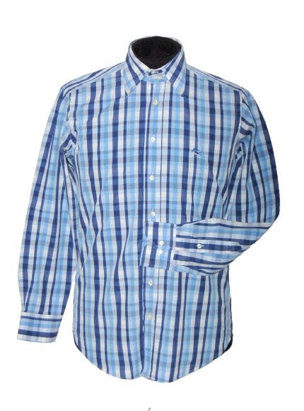 Etro geruit overhemd, shirt, wit/blauw, Mt. 38 / S, Kleding | Heren, Overhemden, Etro ., Halswijdte 38 (S) of kleiner, Zo goed als nieuw