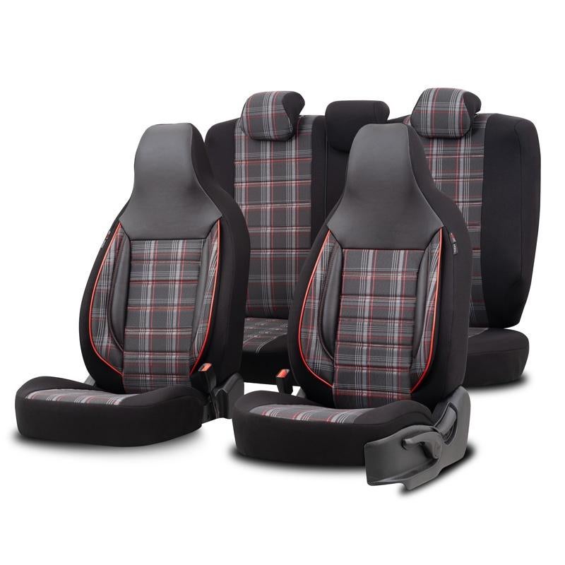 otoM Universele 'CityBug' Stoelhoezenset Zwart/Grijs/Rood, Auto diversen, Auto-accessoires, Nieuw, Ophalen of Verzenden